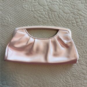 Ann Taylor  Elegant Pink luxurious satin fabric hobo style clutch
